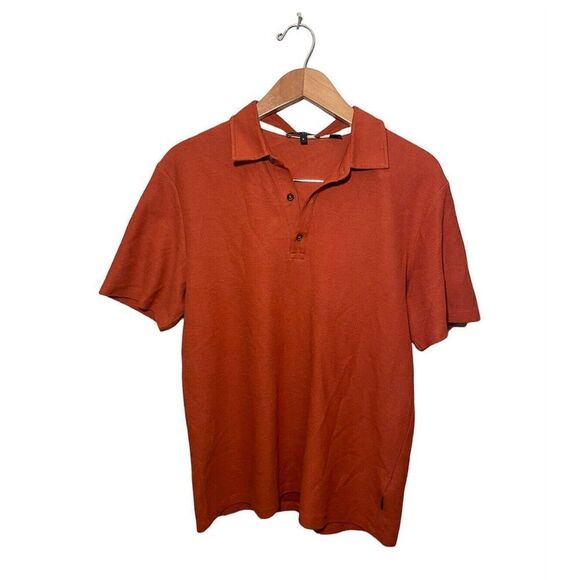 Ted Baker London Strict Waffle Polo Shirt Mens Medium Size 3 Short Sleeve Orange - Picture 1 of 8